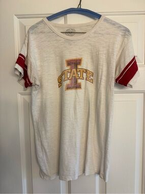 47 Brand White Crewneck T-Shirt with Subtle Gray Logo